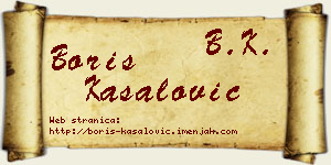 Boris Kasalović vizit kartica